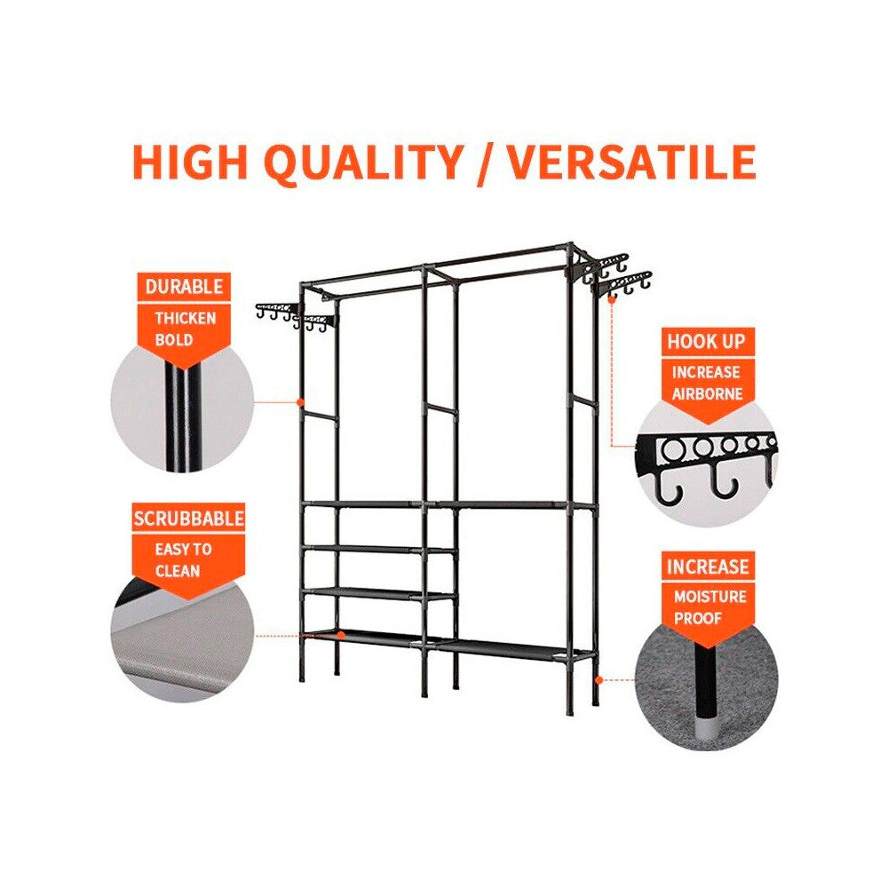 Closet - perchero y estante metálico de 5 niveles – Akiloconsigo