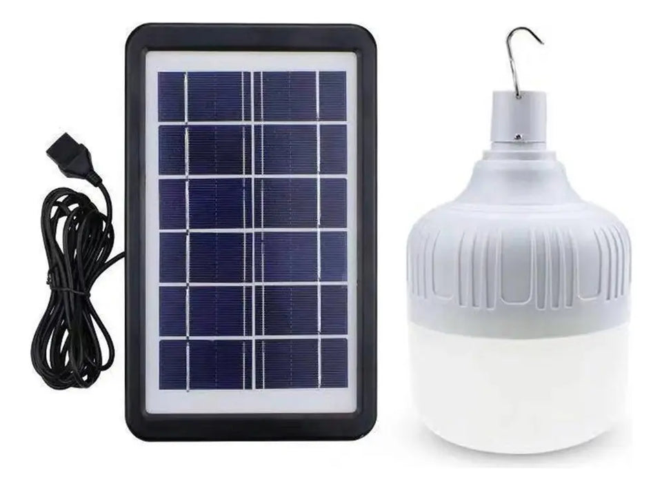 💡☀️ BOMBILLA LED SOLAR PORTÁTIL 85W CON PANEL SOLAR