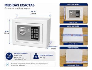 🔐💰 CAJA FUERTE DIGITAL DE SEGURIDAD 23 × 17 × 17 CM