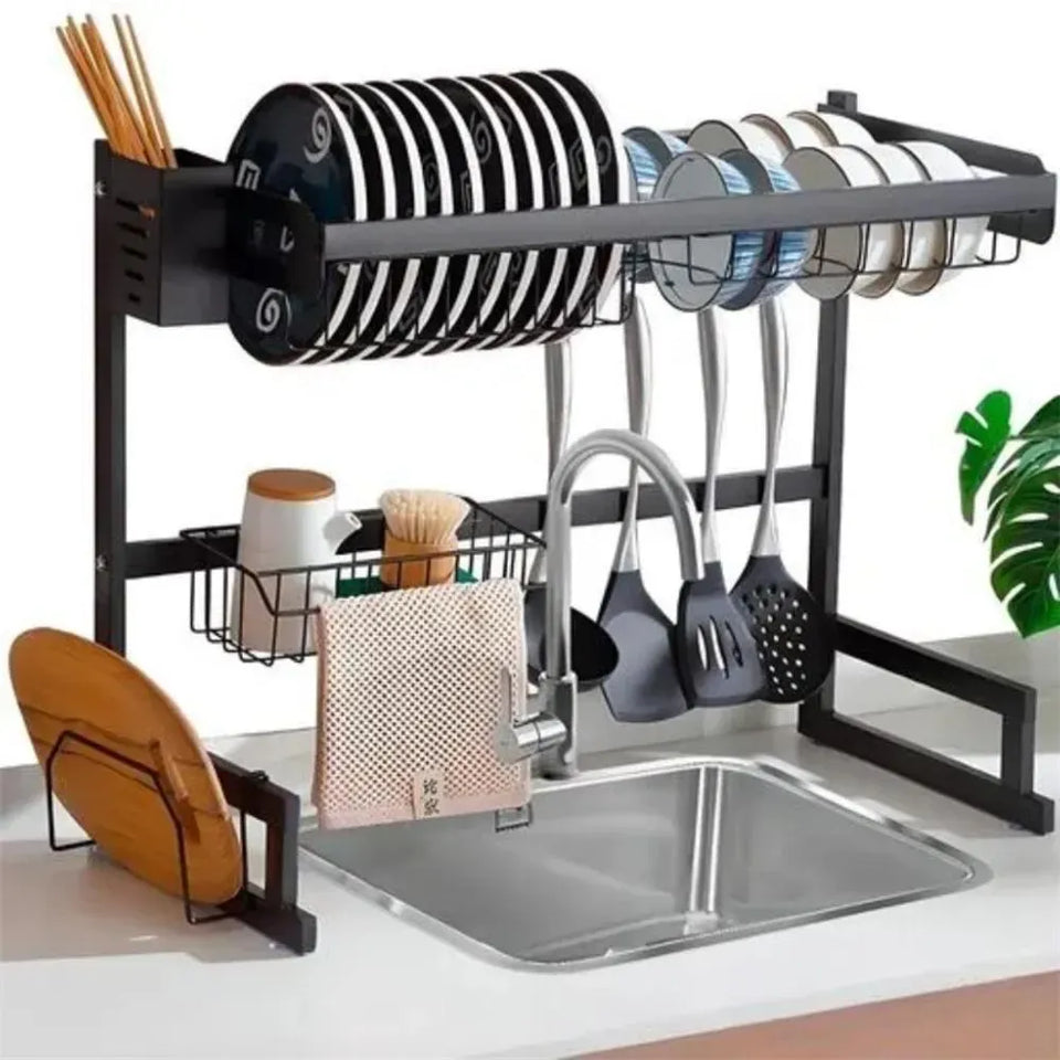 🍽️✨ ESCURRIDOR DE LOZA TODO EN 1 – ORGANIZADOR DE PLATOS