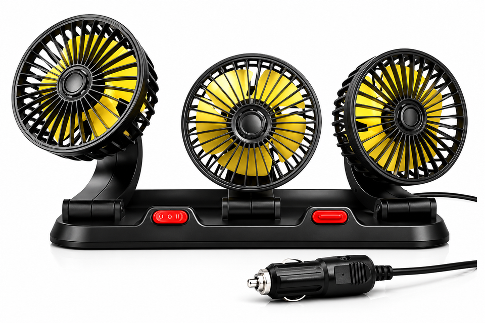🚗❄️ VENTILADOR TRIPLE PARA CARRO DE 12V