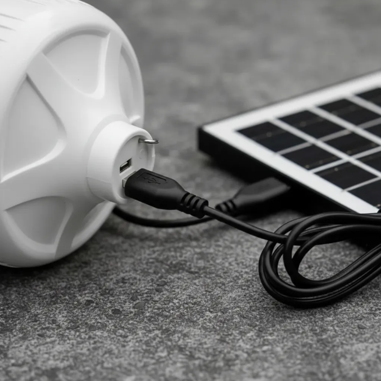 💡☀️ BOMBILLA LED SOLAR PORTÁTIL 85W CON PANEL SOLAR